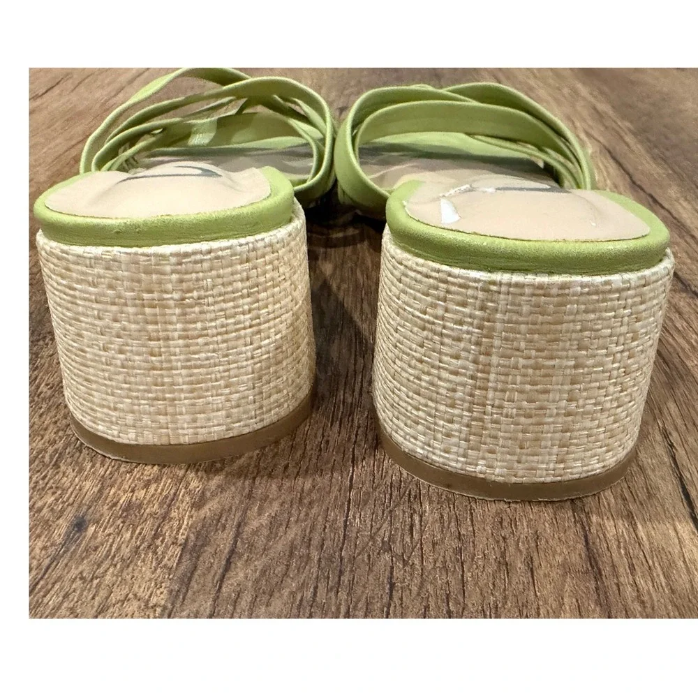 Journee Collection Moree Light Green Open‎ Square Toe Block Heel Slide Sandals 7